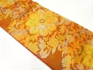 華紋唐草模様織出し袋帯